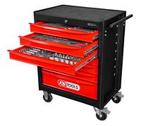 KS Tools Carrello per officina ECOline, nero/rosso, con 215 utensili premium, 7 cassetti Quantità:1