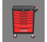KS Tools Carrello da officina ECOline con 7 cassetti e 598 utensili premium, nero-rosso Quantità:1