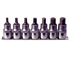 KS Tools 911.1320 Serie di Bussole per Viti a Esagono Incassato, Corte, 7 Pezzi, 5-14 mm, 1/2"