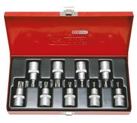 KS Tools 911.1386 Serie di Bussole per Viti TX con Foro, 9 Pezzi, Tb20-Tb60, 1/2"