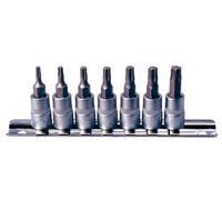KS Tools 911.1458 Serie di Bussole per Viti TX, 7 Pezzi, T10-T40, 1/4"