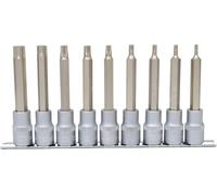 KS Tools 911.1520 Serie di Bussole per Viti TX, Lunghe, 9 Pezzi, T20-T60, 1/2"