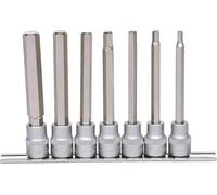 KS Tools 911.1560 Serie di Bussole per Viti a Esagono Incassato, Lunghe, 7 Pezzi, 4-12 mm, 3/8"