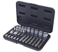 KS Tools 911.4301-2 Serie di Chiavi a Bussola e Inserti TX con Foro, 30 Pezzi, 1/4"+3/8"+1/2"