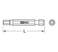 KS Tools 911.7713 Inserto Classic per Viti a Esagono Incassato con Foro, 4 mm, 75 mm, Confezione da 5, 1/4"