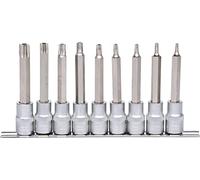 KS Tools 917.1790 Serie di Bussole per Viti TX con Foro, Lunghe, 9 Pezzi, Tb20-Tb60, 1/2"