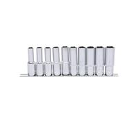 1/2 Dogana Serie di bussole esagonali CHROME lunghe,10pz.10-19mm