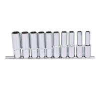 KS Tools 918.0660 Serie di bussole poligonali 1/2" CHROMEplus, lunga, 10 pz, 10 -19 mm