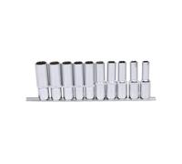 KS Tools Serie di bussole poligonali 918.0660 1/2" CHROMEplus lunghe 10 pz 10-19 mm