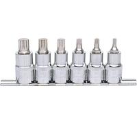 KS Tools 918.1349 CHROMEplus Serie di Bussole per Viti XZN, 6 Pezzi, M5-M14, 1/2"