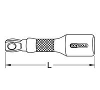 KS Tools Prolunga angolare 918.1403 per chiave a bussola 1/4" CHROMEplus 50 mm