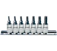 KS Tools 918.1558 CHROMEplus Serie di Bussole con Inserti per Viti TX, 7 Pezzi, T10-T40, 1/4"