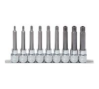 KS Tools 918.1895 CHROMEplus Serie di Bussole Ribe, Lunghe, 9 Pezzi, M5-M14, 1/2"