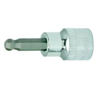 KS Tools 918.3876 Chromeplus Bussola per Viti a Esagono Incassato con Testa Sferica, 10 mm, 3/8"