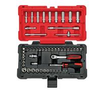 KS TOOLS 922.0655 - Set di bussole e accessori 12 lati 1/4", gamma ULTIMATE®, cricchetto reversibile a 72 denti, finitura cromata satinata, 54 pezzi