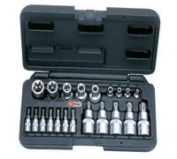 Ks tools 922.4307 - Scatola di 21 pezzi maschio/femmina torx 1/4"- 1/2" - e4 - e