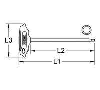 KS Tools 963.1576 BRONZEplus Chiave maschio esagonale piegata con impugnatura a T 8 mm