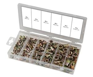 KS Tools 970.0610 Assortimento rivetti filettati in acciaio, M3x9mm-M10x21mm, 150 pz