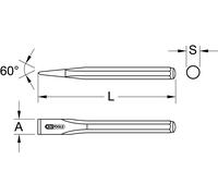 KS Tools Acciaio Inox Scalpello Piatto, 22x250mm (964.3104)