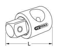 KS Tools Adattatore per pezzo scorrevole/ingrandimento CHROMEplus, pollici Quantità:1