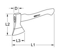 KS Tools Ascia a mano con manico in hickory, 600g Quantità:1