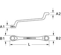 KS TOOLS BRONZEplus Chiave A Doppio Anello Inclinata 32x34 Mm (963.7420)