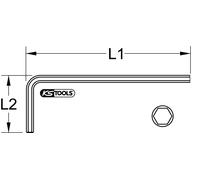 KS Tools Bronzeplus Chiave Esagonale Angolo Lungo 19 MM (963.1571)