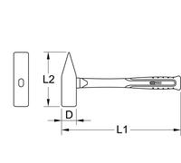 KS Tools Bronzeplus Martello Tipo Tedesco 1000 G, Con IN Fibra (963.2023)