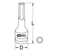 KS Tools Bussola 1/2" per bit TX, per avvitatori ad impulsi, corta Quantità:1