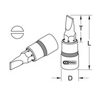 KS Tools Bussola 1/4" per bit ad intaglio, 4mm Quantità:1