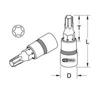 KS Tools Bussola 1/4" per bit TX Quantità:1