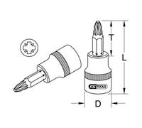 KS Tools 911.1401 1/4" Bussola p.viti a croce PZ1
