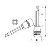 KS Tools 918.1692 CHROMEplus Bussola per Viti XZN, Lunga, M6, 1/2"