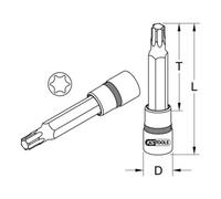 KS Tools Bussola CHROMEplus 3/8" per bit TX, lunga, T20 Quantità:1
