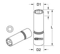 KS Tools Bussola esagonale CHROMEplus 1/4", lunga Quantità:1