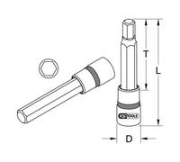 KS Tools Bussola per bit CHROMEplus 3/8", a esagono incassato, lunga Quantità:1