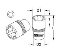 KS Tools Bussole 1/2", L=38mm, 30mm Quantità:1