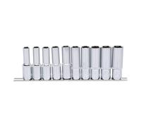 KS Tools Bussole esagonali 1/2" CHROMEplus, lunghe, 10pz., 10-19mm Quantità:1