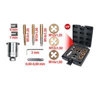 KS Tools Set di filettatura 3/8" per dadi e bulloni delle ruote, 11pz. Quantità:1
