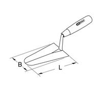 KS Tools Cazzuola per stuccatori, rotonda, 240mm, con manico in legno Quantità:1