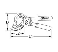 KS Tools Cesoie isolate per cavi, a cricchetto Quantità:1