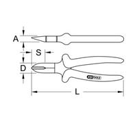 KS Tools Cesoie per cavi CLASSIC 1000V a una mano, testa di lavoro rivestita Quantità:1
