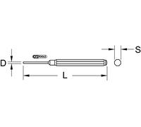KS TOOLS Chasse-axes avec système R-Ball - corps hexagonal 10 mm - Outil de frappe