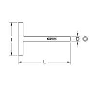 KS Tools 117.1774 Chiave a T a Bussola Isolata, 13X200 mm