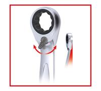 KS Tools 503.4631 Chiave a Cricco Combinata Gearplus, Extracorta, 8 mm