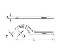 KS Tools Chiave a gancio fissa con nasello Quantità:1