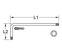 KS TOOLS Chiave a sfera Torx a L, XL, T80, giallo 151.4283