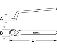 KS Tools Chiave ad anello isolata, a gomito, 32 mm, 117.1332