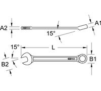 KS Tools Chiave combinata CLASSIC, inclinata, 3/8" Quantità:1