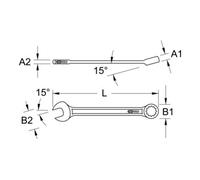 KS Tools 517.1509 Chiavi Combinate XL, Piegate, 9 mm